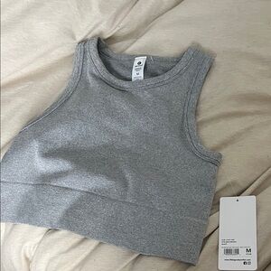 90 Degree By Reflex Heather Gray Crop Top